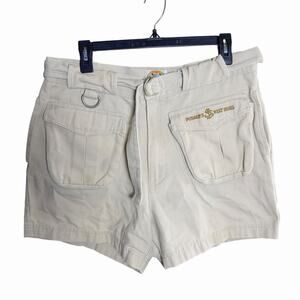Vtg Pusser's West Indies Heavy Canvas Sailing Shorts Men's Rare Boating Cream 36